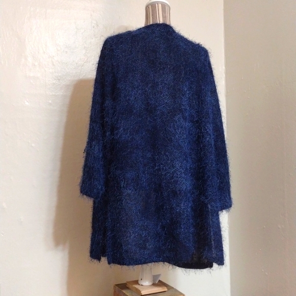 Marallis Collection Vintage Blue Eyelash Lace Open Cardigan Size XXL - Picture 3 of 8